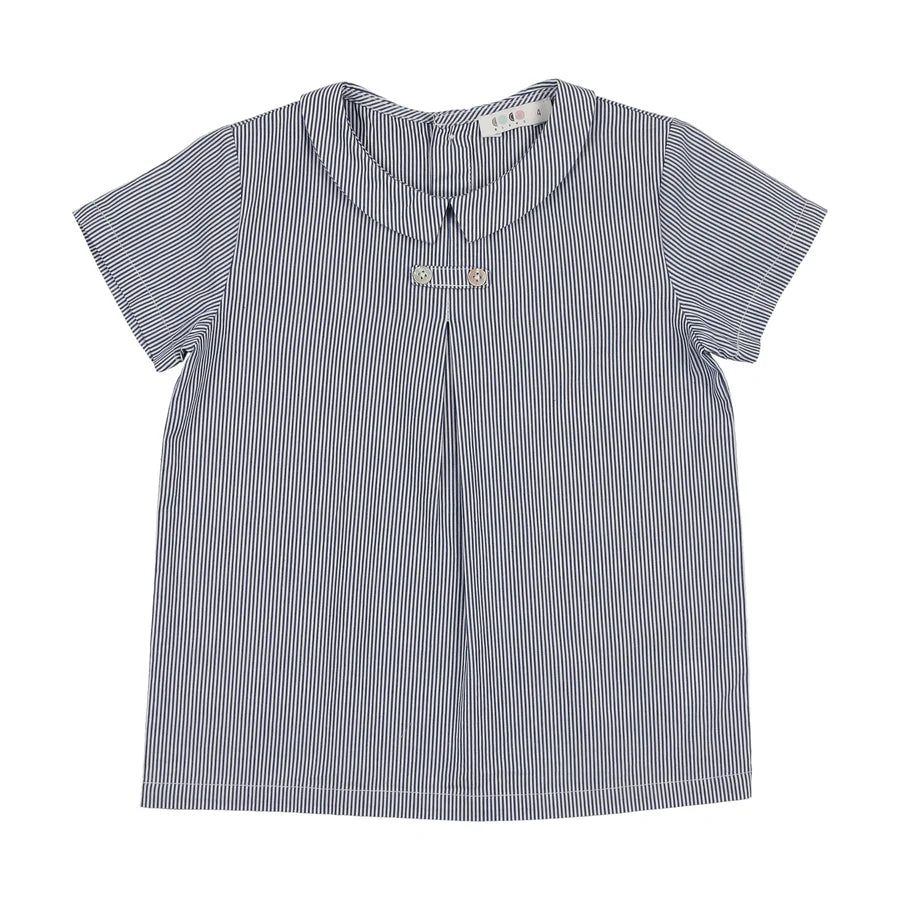Coco Blanc Peter Pan Style Striped Shirt