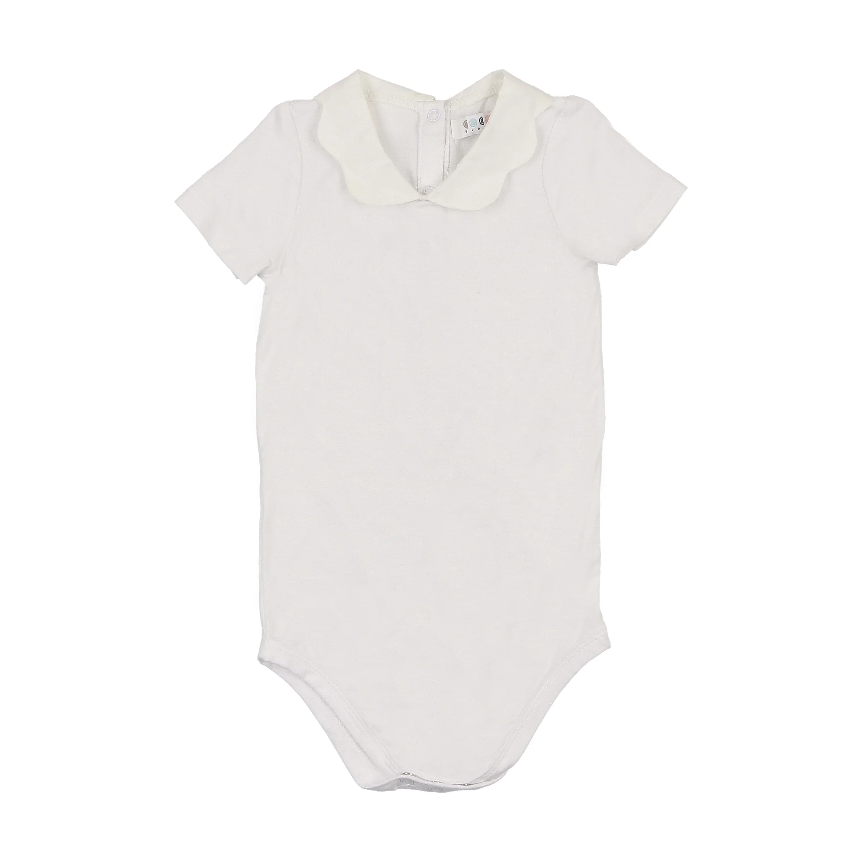 Coco Blanc Scalloped Peter Pan Onesie - White