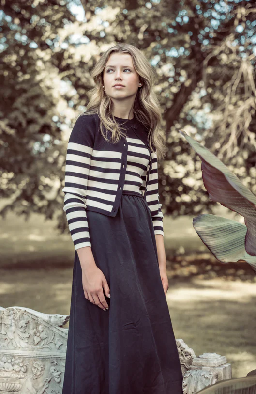 Coco Blanc Striped Maxi And Cardigan Set - Image 4