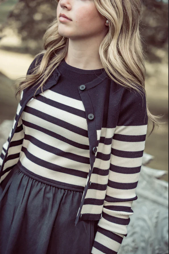 Coco Blanc Striped Maxi And Cardigan Set - Image 5