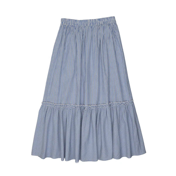 Coco Blanc Striped Maxi Skirt - Blue Striped