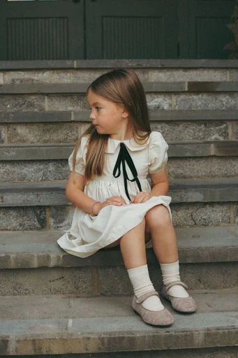 Coco Blanc Structured Dress Taffeta SHORT SLEEVE cream - Image 2
