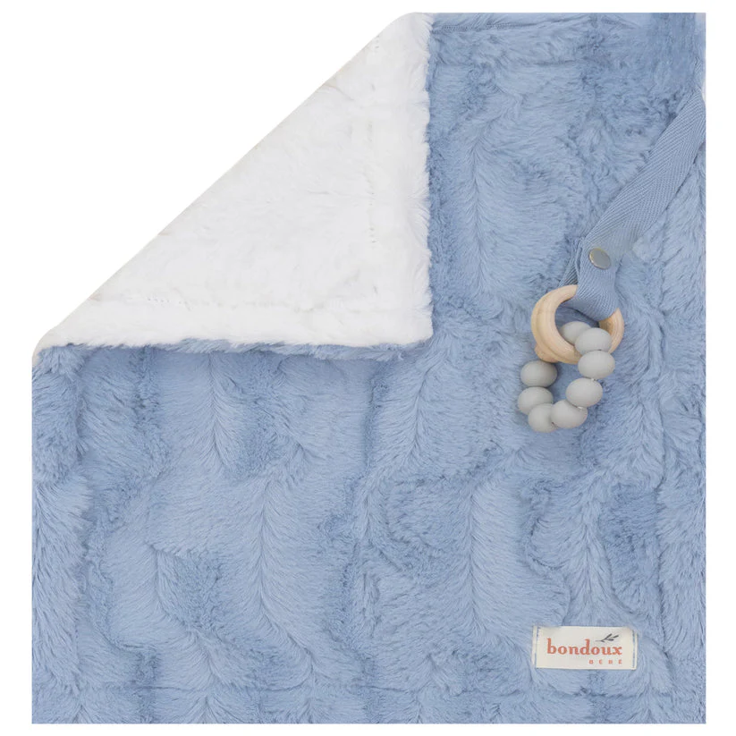 Bondoux Fuzzy Security Blanket - Blue/White
