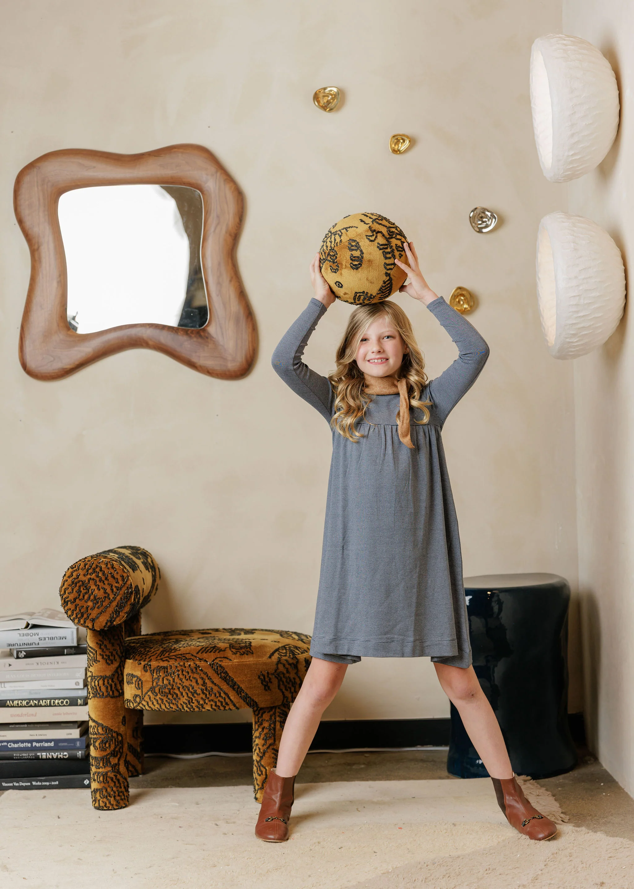 Ely's & Co Autumn Kids Collection Dress - Navy (RUNS SMALL) - Image 2