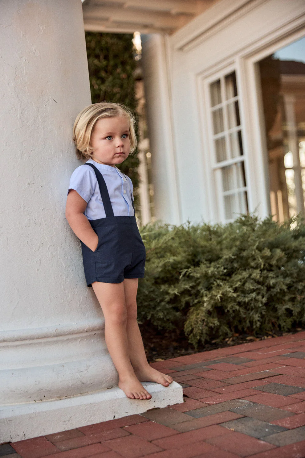 Little Parni Boys Cotton Shorts (K659) - Navy Blue - Image 2