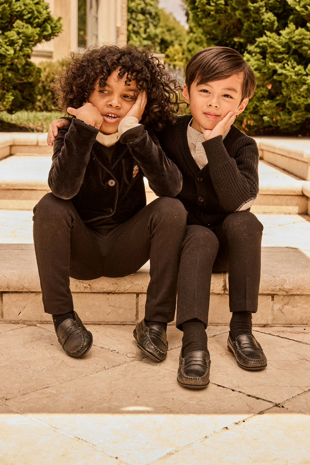 Little Parni Boys Patch Cardigan (K562) - Black - Image 2