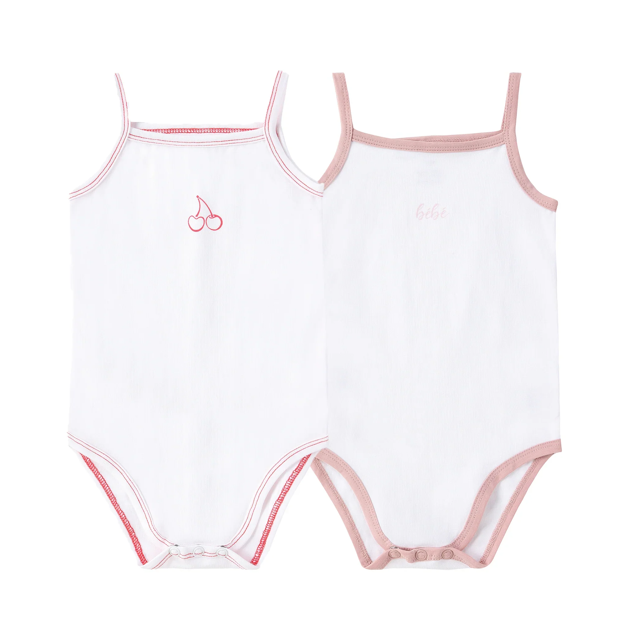 Petit Clair 2 Pack Onesie (Cherry & Bebe Print)