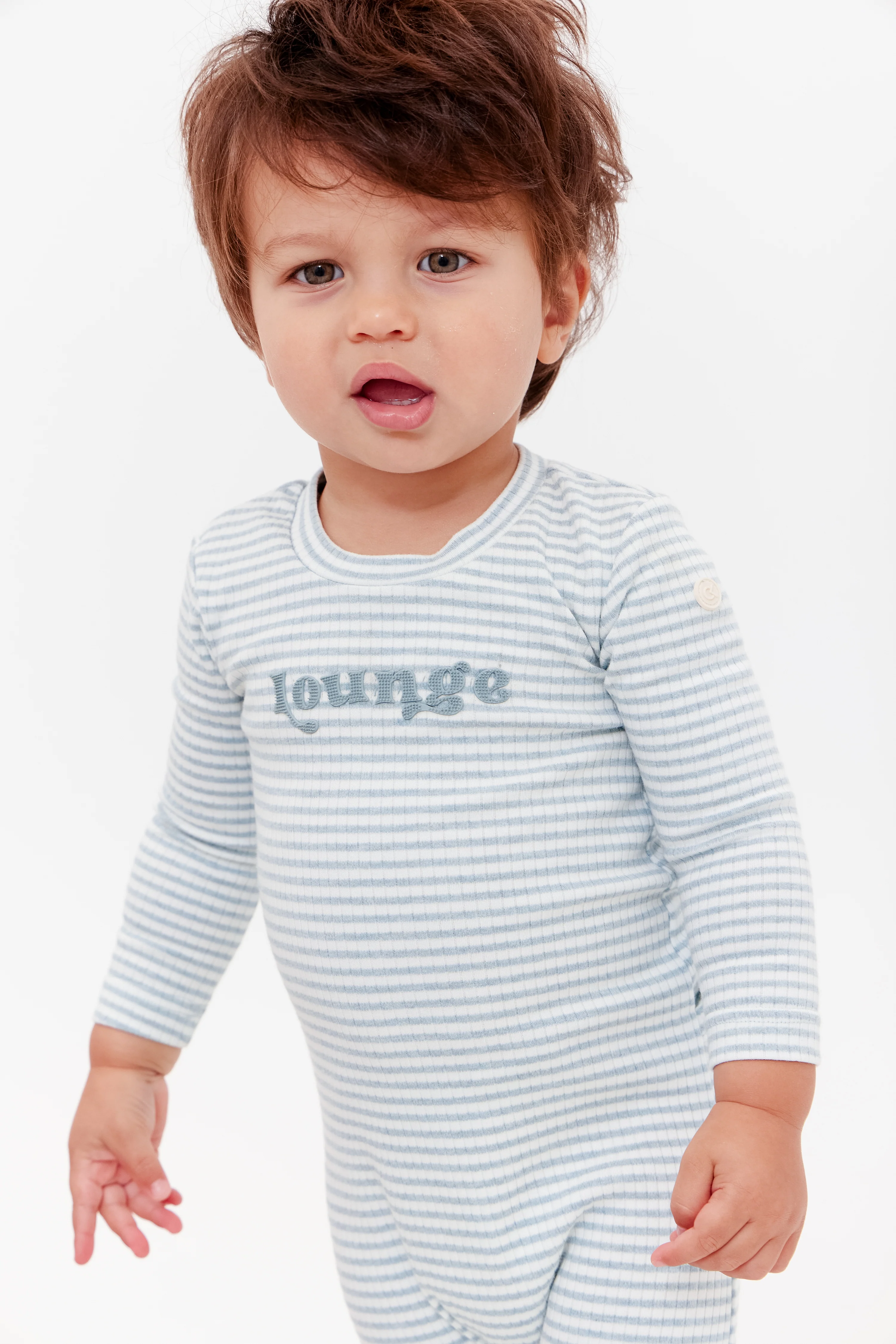 Crew Stripe Romper - Sage - Image 2