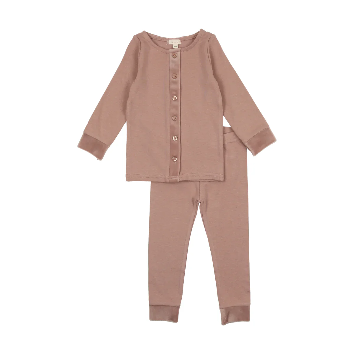 Lil Leggs Velour Trim Lounge Set - Mauve