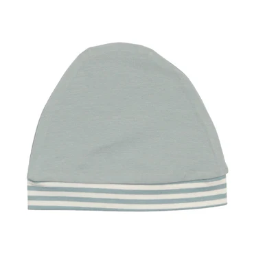 Cuddle & Coo Blue Striped Back Stretchie + Beanie - Image 2