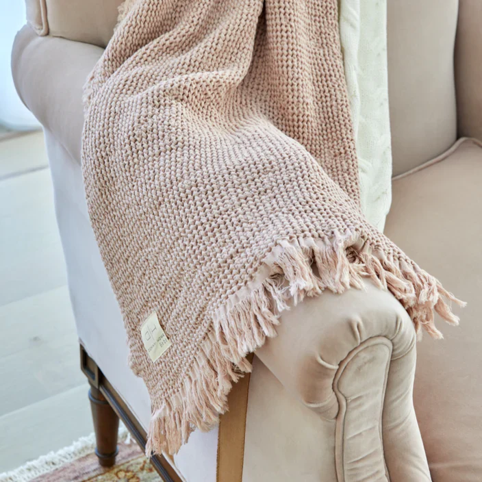 Domani Home Waffle Muslin Blush Baby Blanket - Image 2