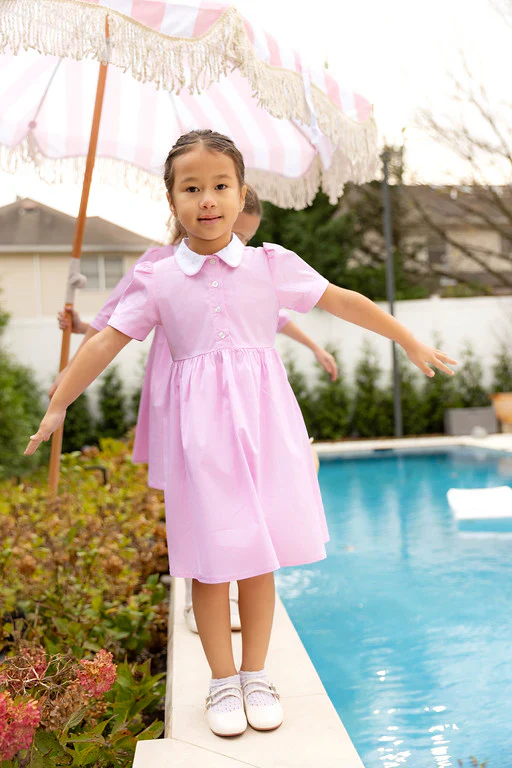 Elle Rae Pinstripe Pink Dress (Short Sleeve) - Image 2