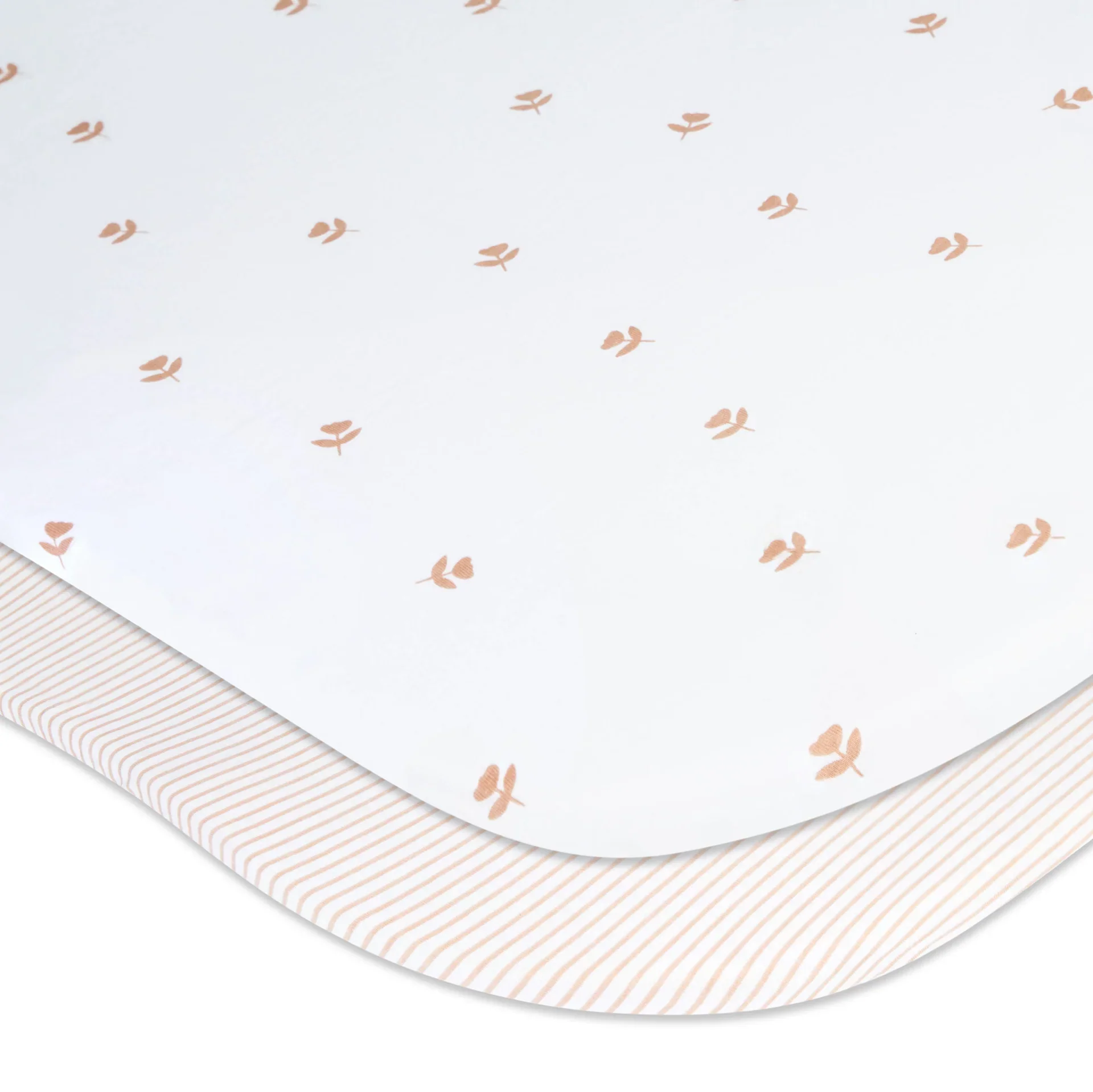Ely's & Co Bassinet Sheets - Pink Tulip & Stripes - Image 2