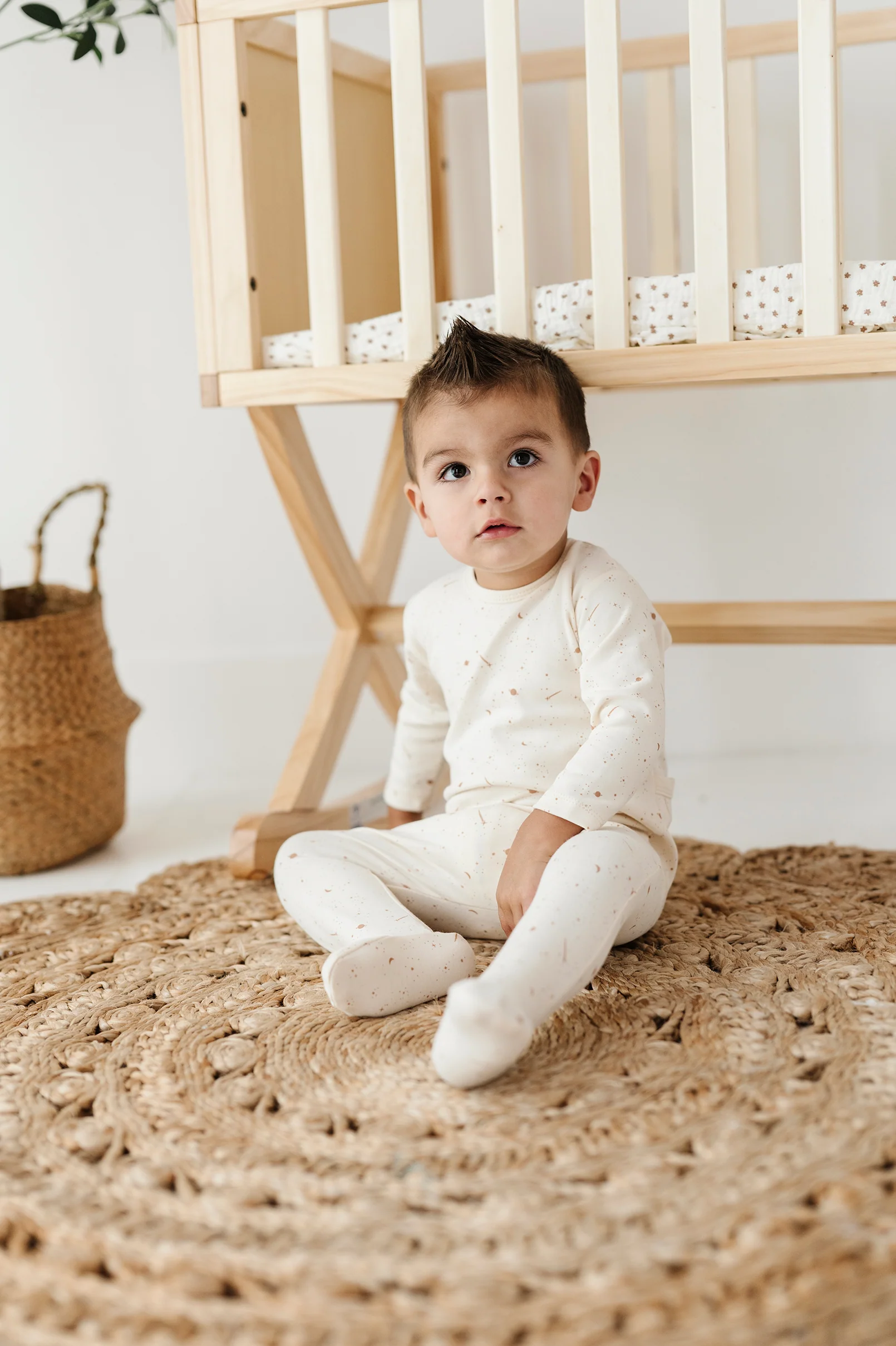Ely's & Co Brushed Cotton-Celestial Collection Set - Navy on Cream - Image 2