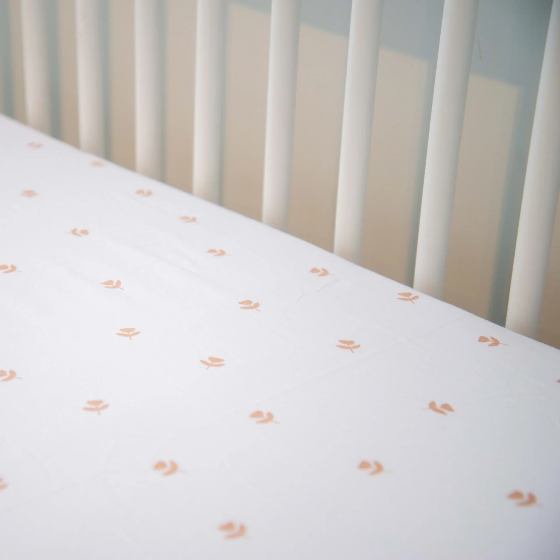 Ely's & Co Cotton Crib/Toddler Bed Sheets - Pink Tulip & Stripe - Image 3