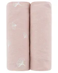 Ely's & Co Cotton Pack N Play / Portable Crib Sheet - Pink Gingko