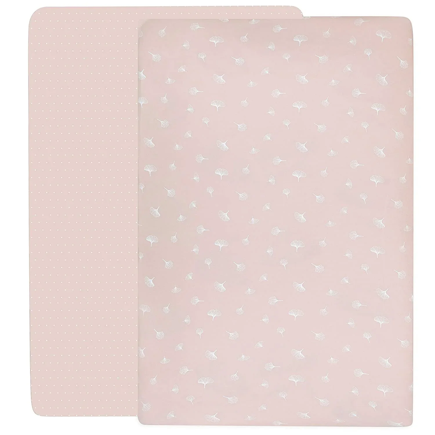 Ely's & Co Cotton Pack N Play / Portable Crib Sheet - Pink Gingko - Image 2