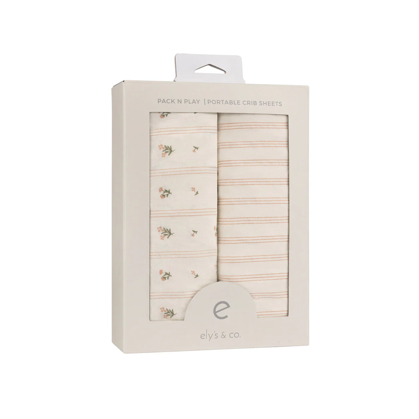 Ely's & Co Cotton Pack N Play / Portable Crib Sheet -  Linear Floral - Image 3