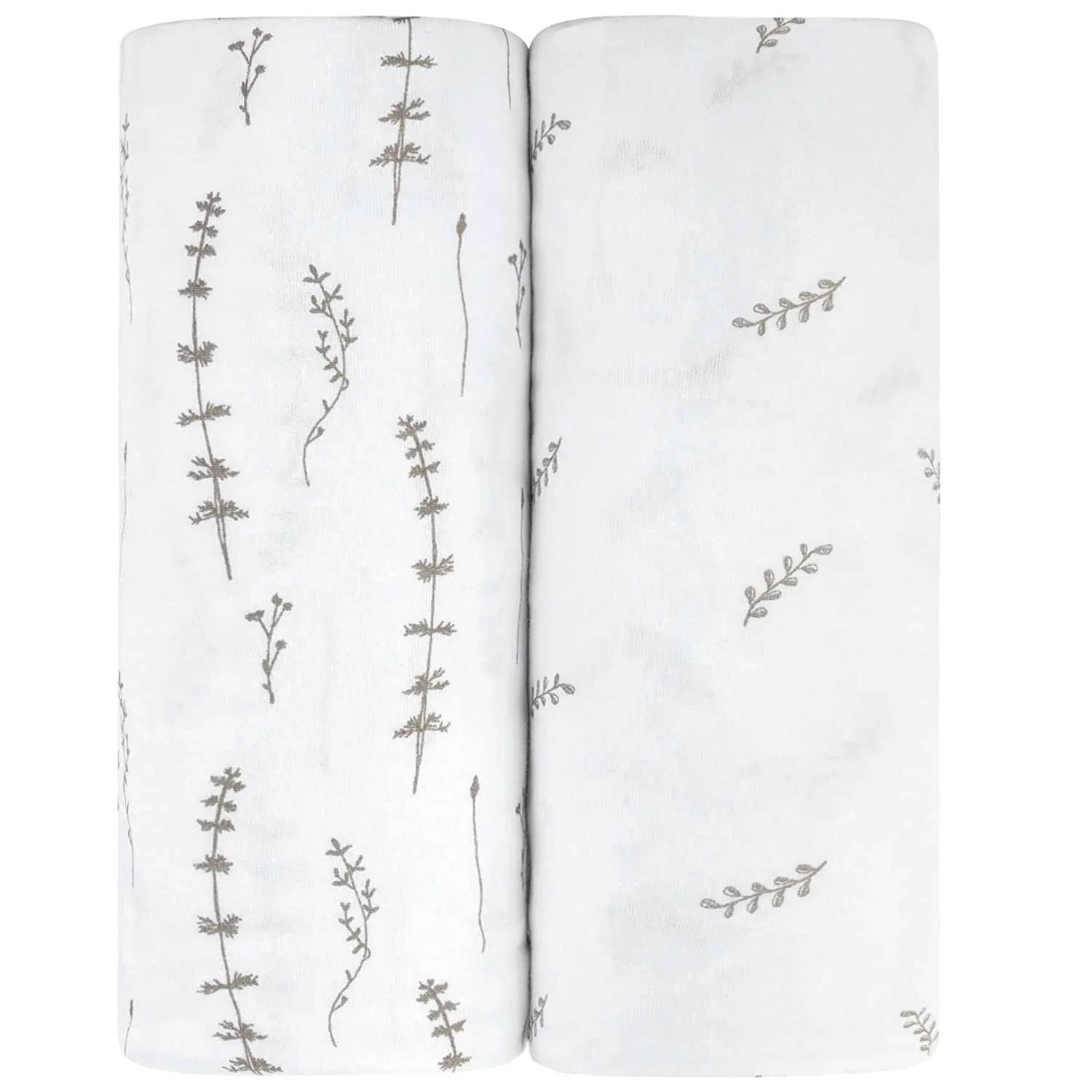 Ely's & Co. Crib/Toddler Sheet Forest Grey Leaves