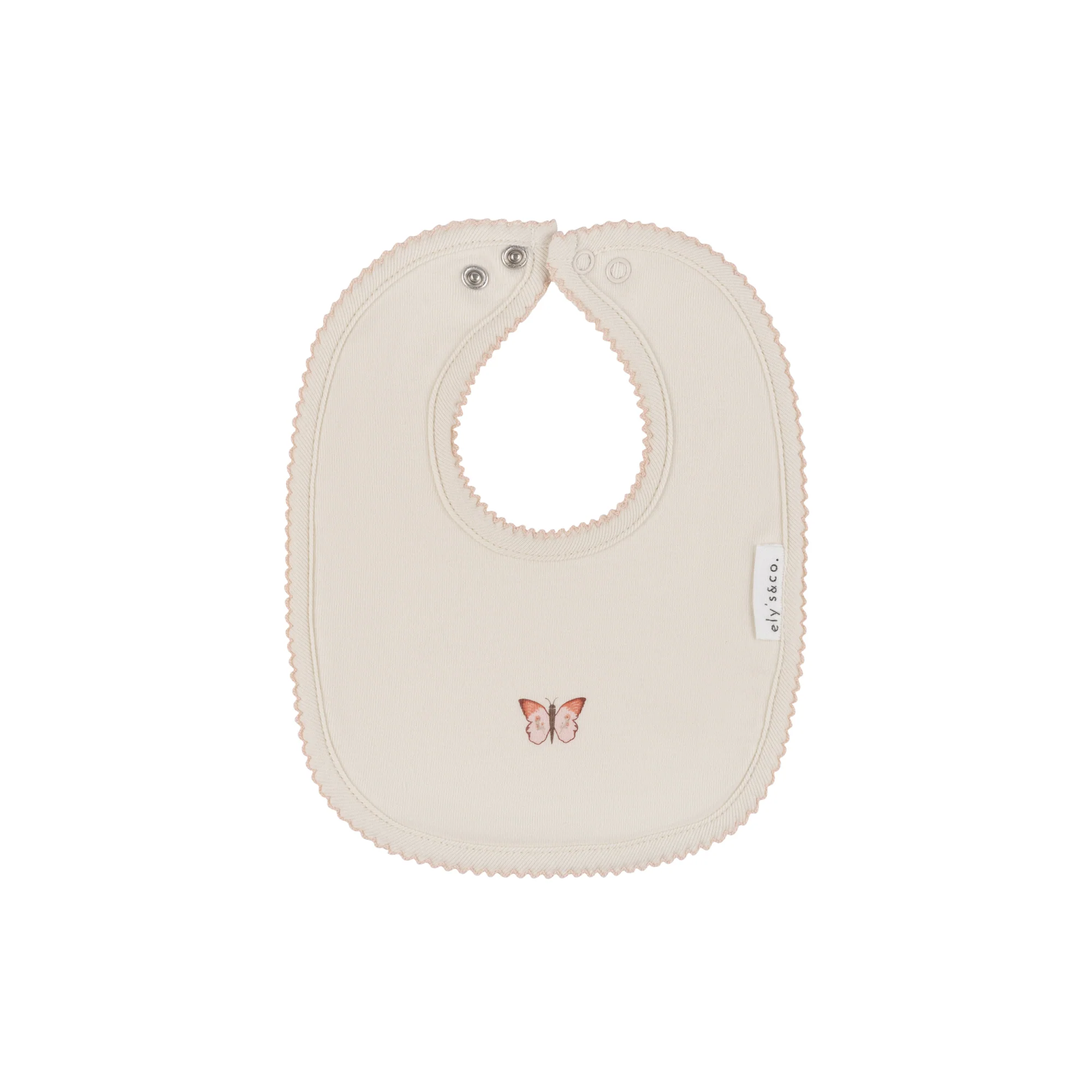 Ely's & Co Garden Floral Center Collection Bib - Ivory Girl