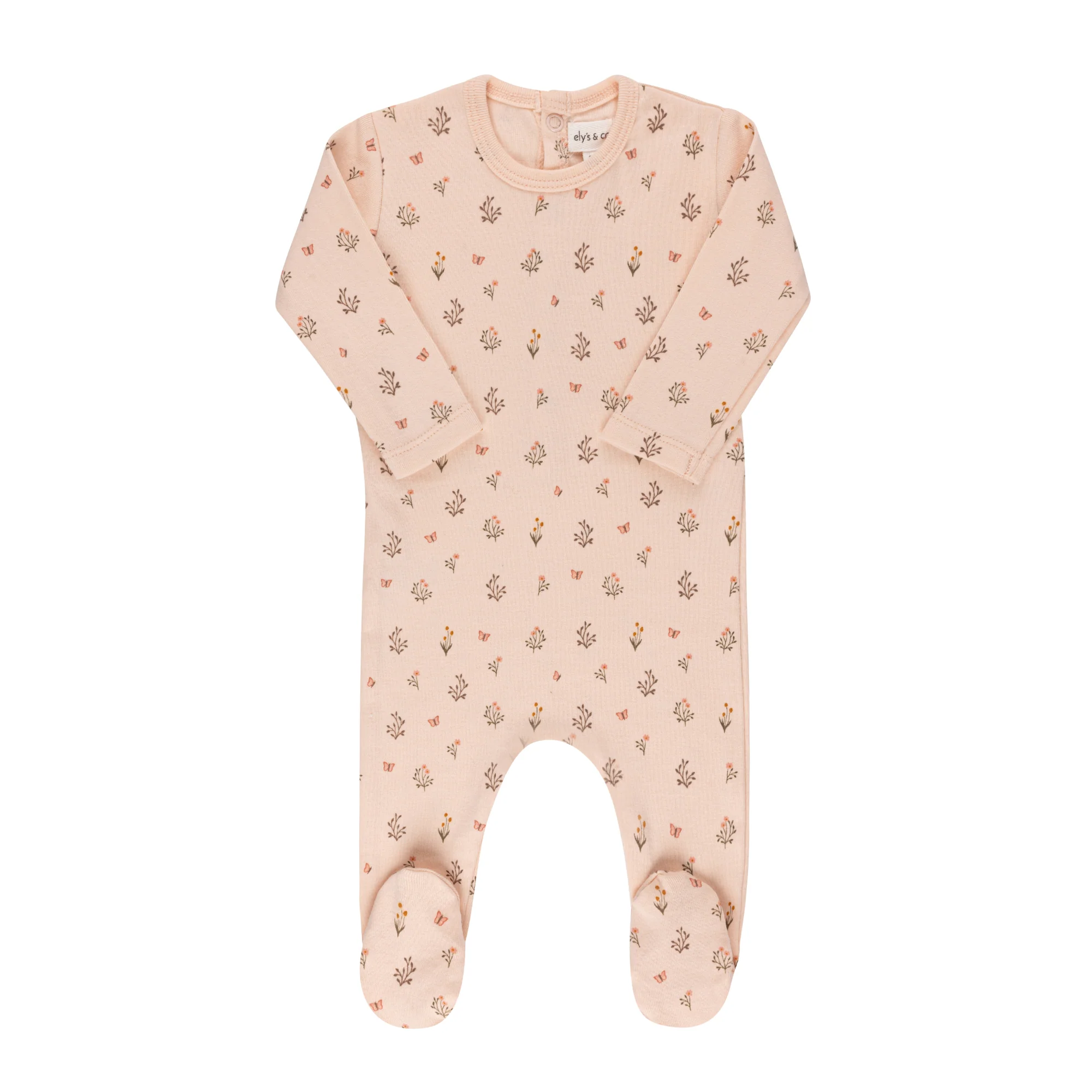 Ely's & Co Garden Floral Print Collection Footie - Pink