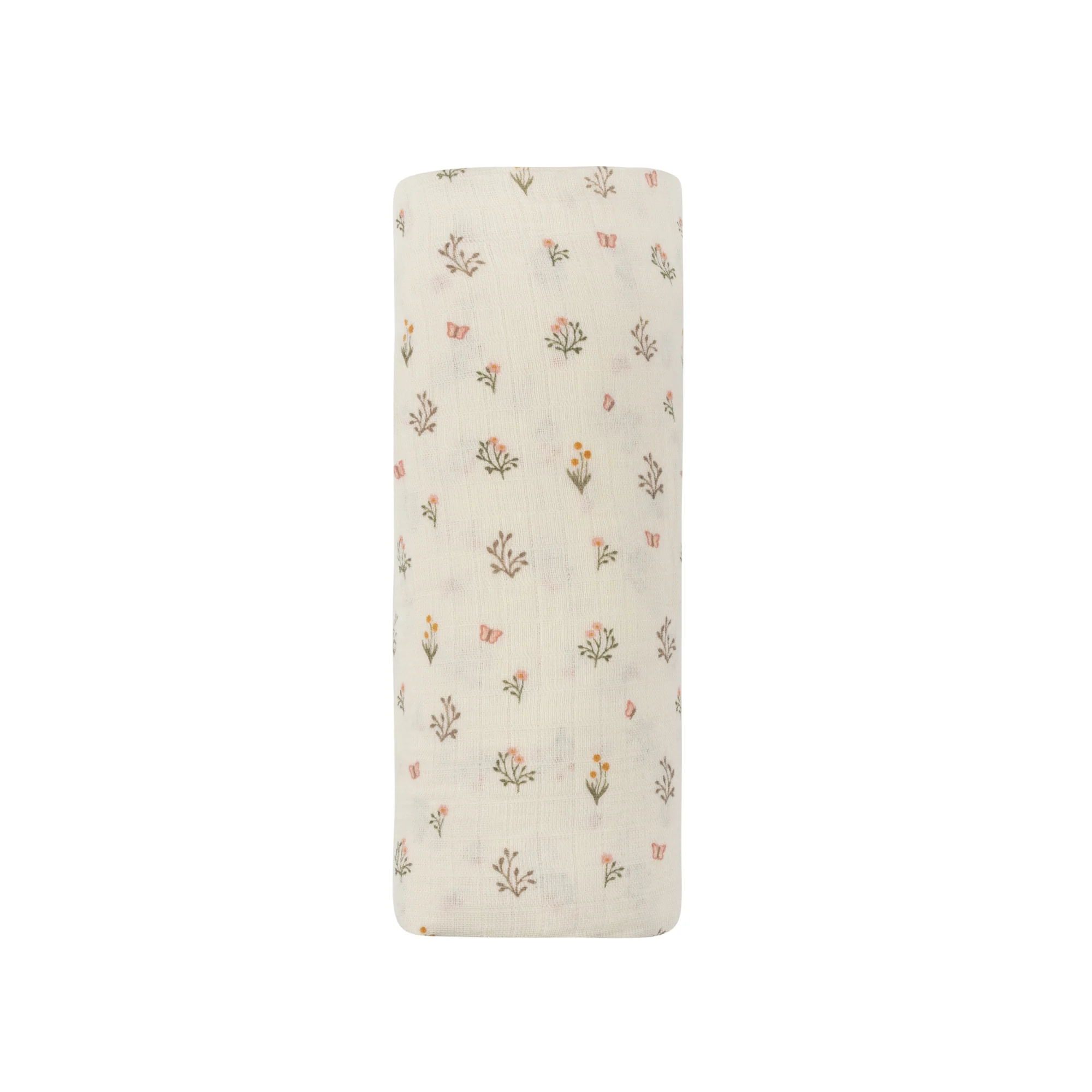 Ely's & Co Garden Floral Center Collection Muslin Swaddle - Ivory Girl