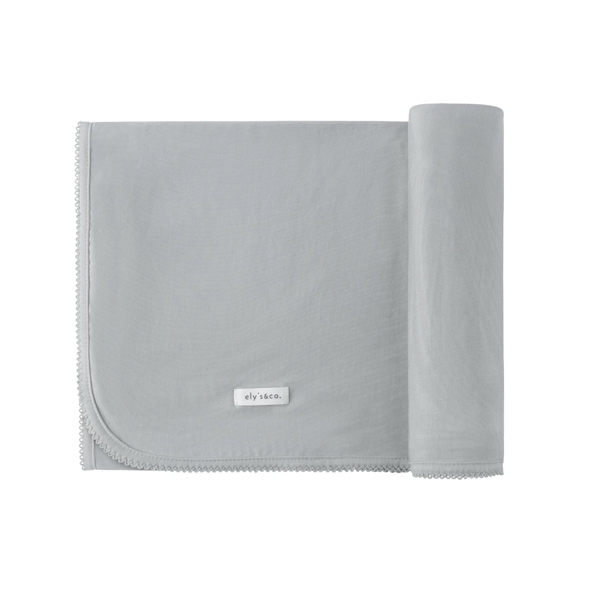 Ely's & Co Modal Swaddle & Beanie Set in Gift Box - Dusty Blue - Image 2