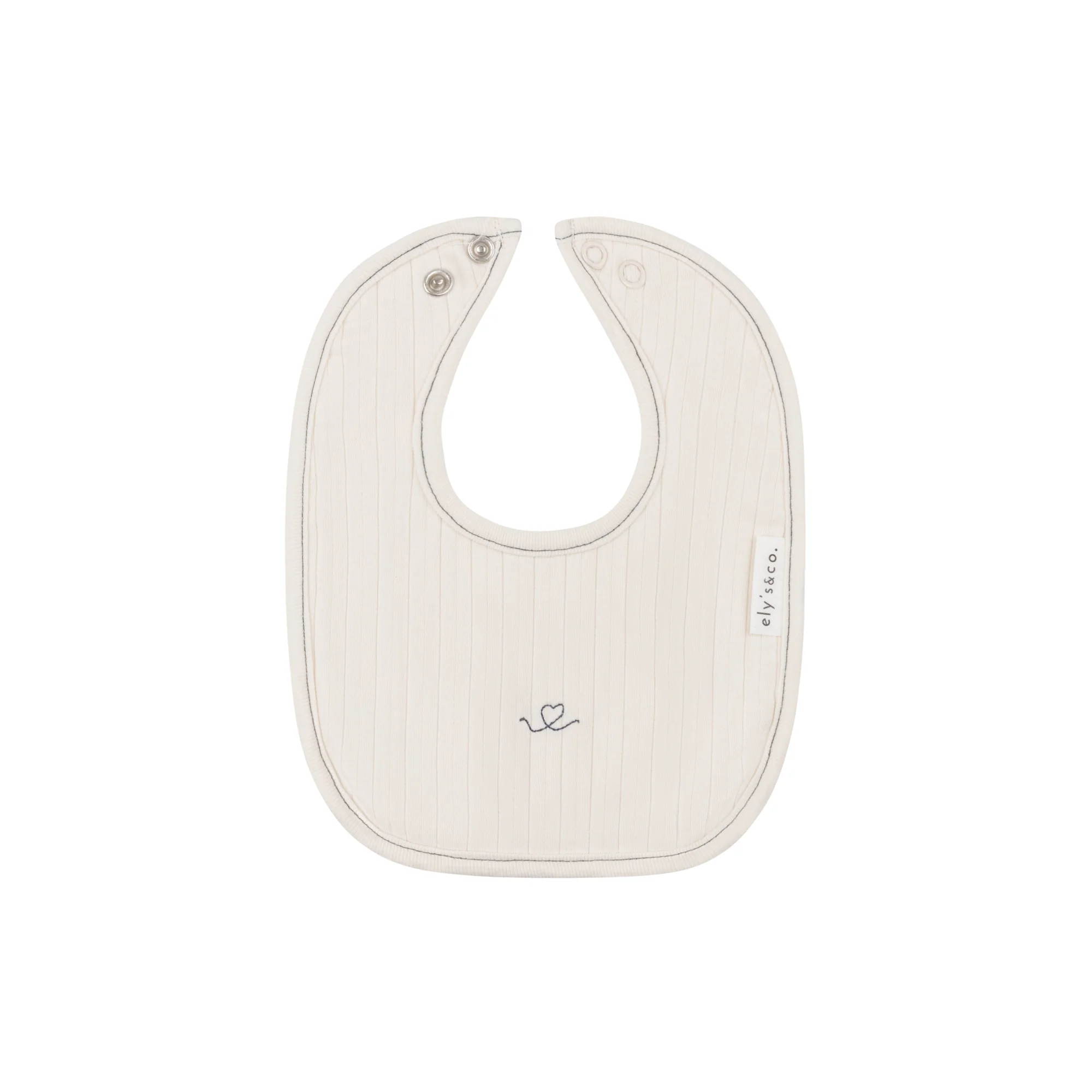 Ely's & Co Organic Cotton Little One Bib - Ivory /Blue