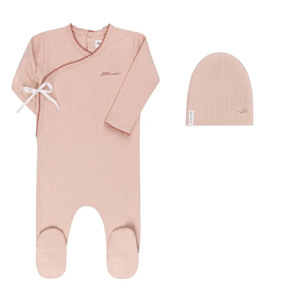 Ely's & Co Organic Cotton Little One Kimono Footie - Pink - Image 2
