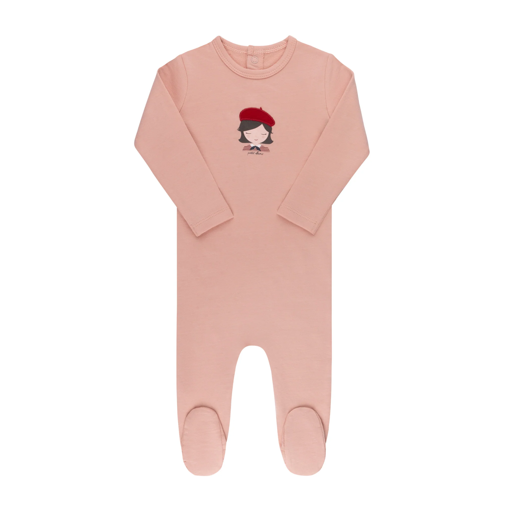 Ely's & Co Organic French Terry French Girl Footie - Pink - Image 2