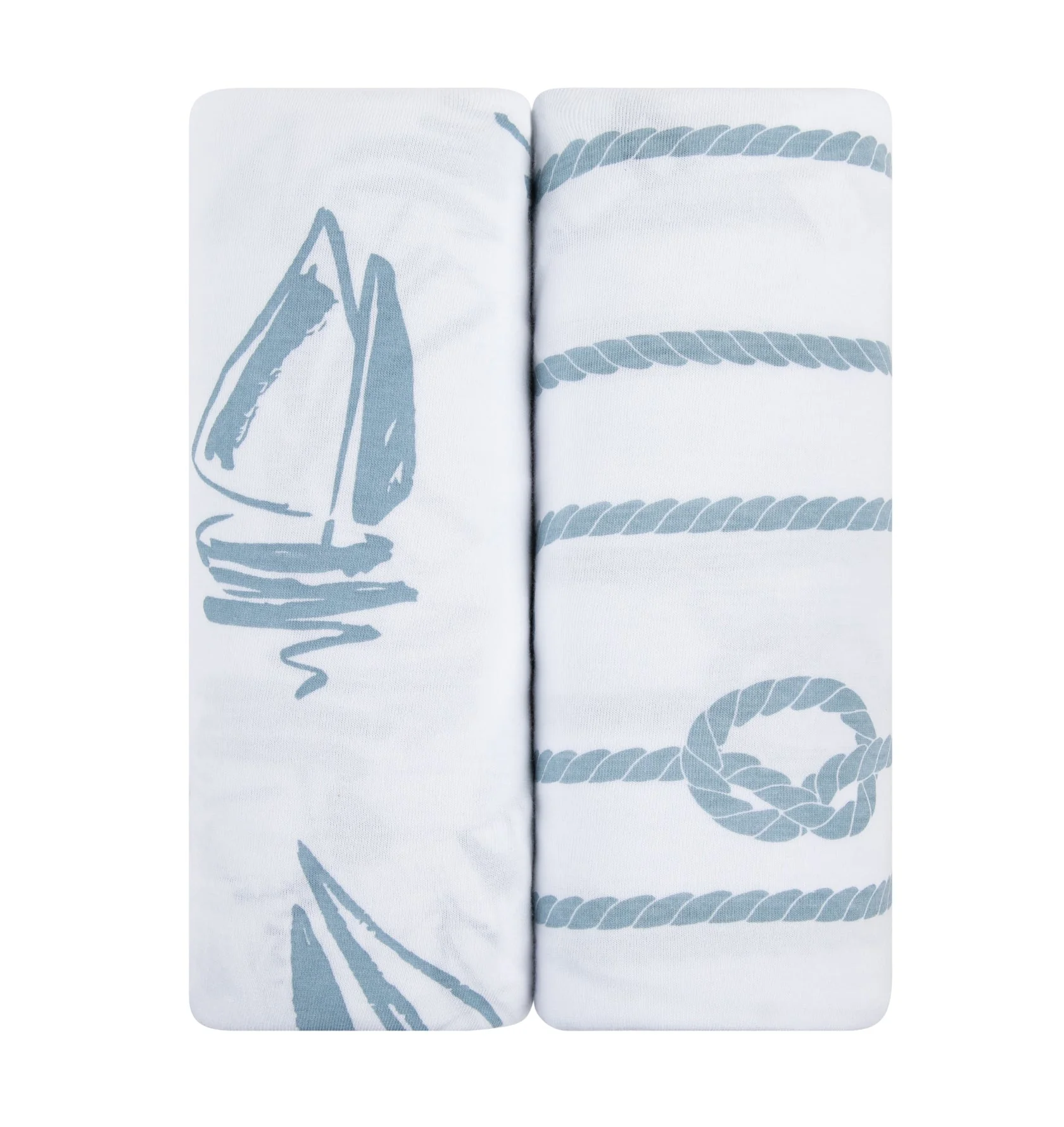 Ely's & Co. Pack N Play/ Portable Crib Sheet - Blue Nautical - Image 2