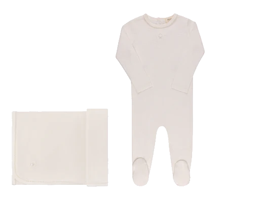 Ely's & Co Pointelle Star 3PC Layette Set - Ivory