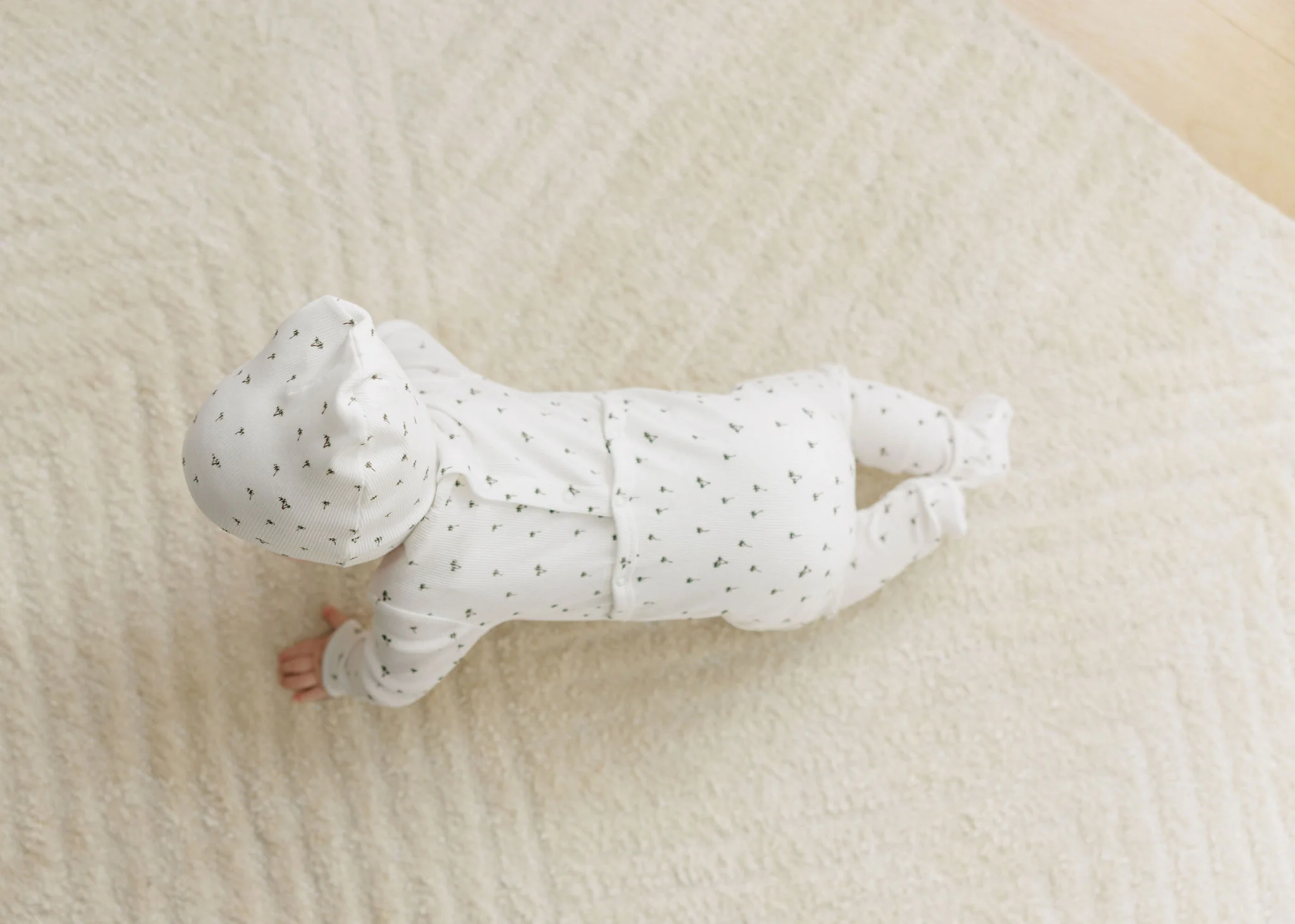 Ely's & Co Ribbed Printed Palm Collection Layette Set - Ivory - Image 4