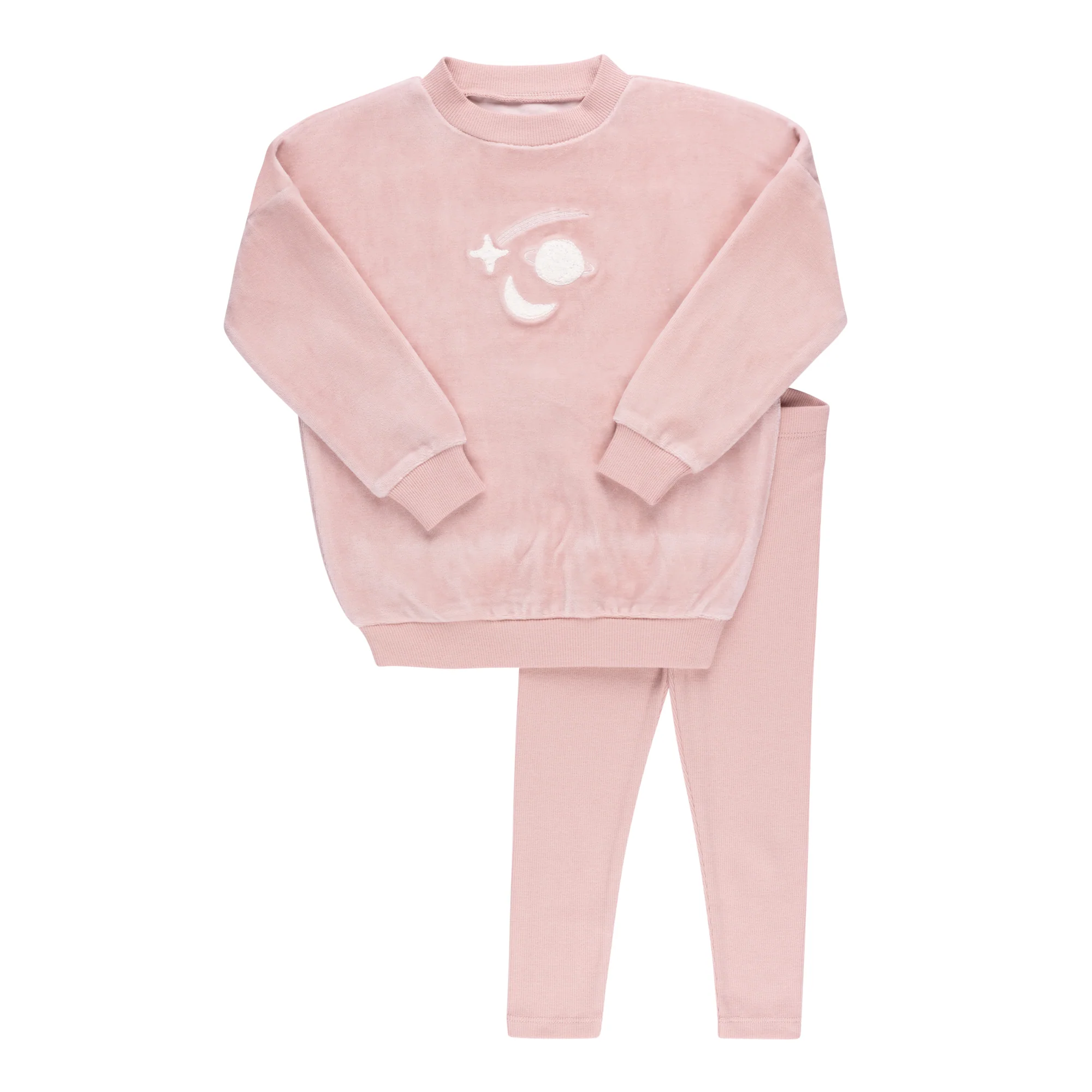 Ely's & Co  Velour Celestial 2PC Set -  Dusty Pink