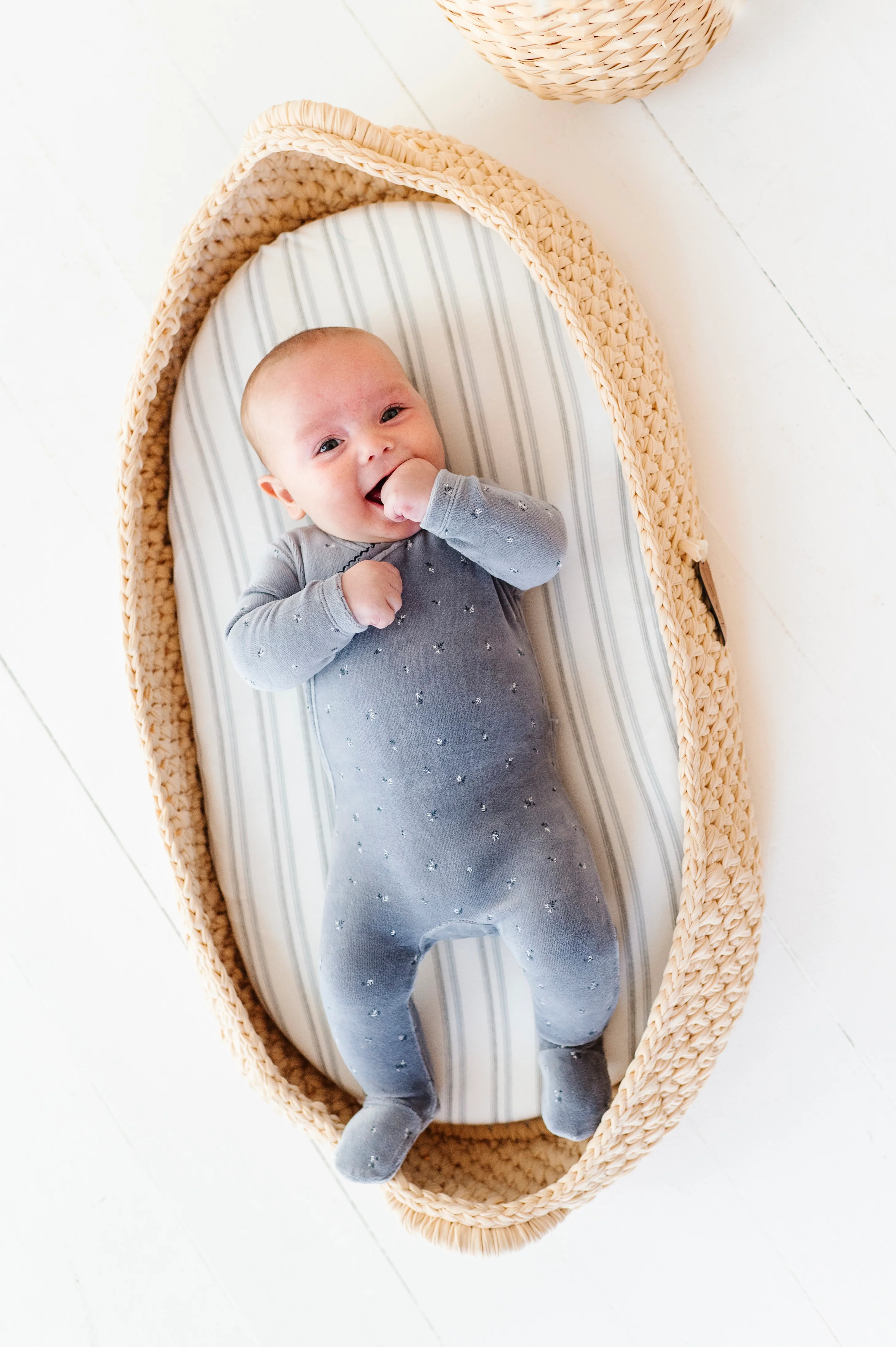 Ely's & Co Velour Cluster Leaf Layette Set - Blue - Image 2