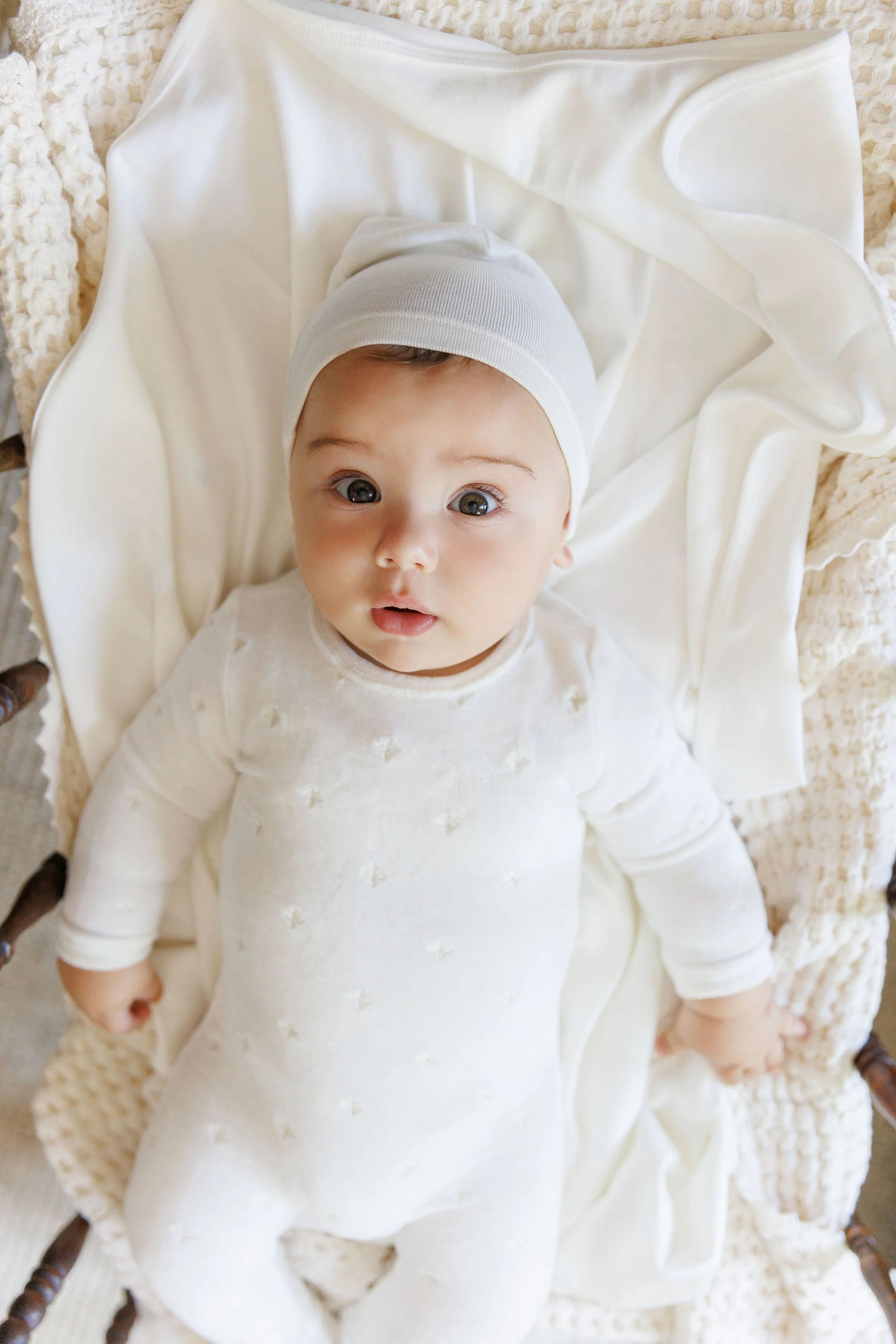 Ely's & Co Velour Embroidered Floral Collection Footie And Beanie - Ivory Boys - Image 2