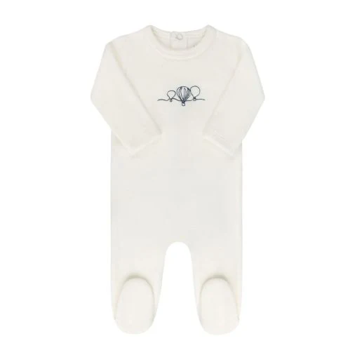 Ely's & Co Velour Hot Air Balloon Collection Footie - Ivory