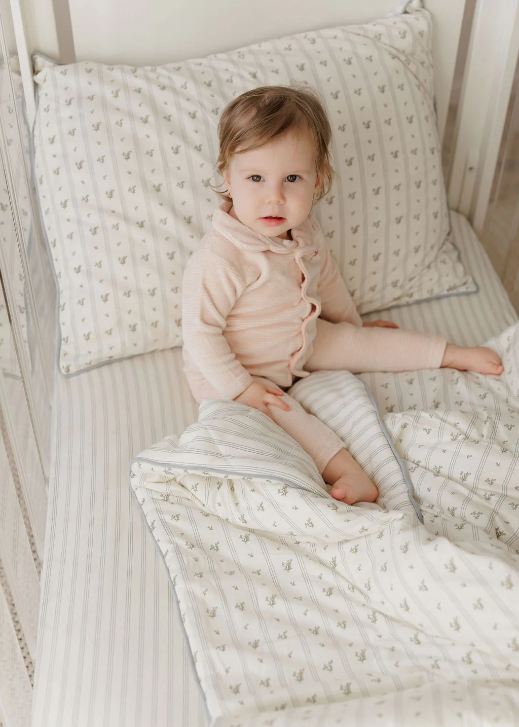 Ely's & Co Velour Stripe Collection Pajama - Light Pink - Image 2
