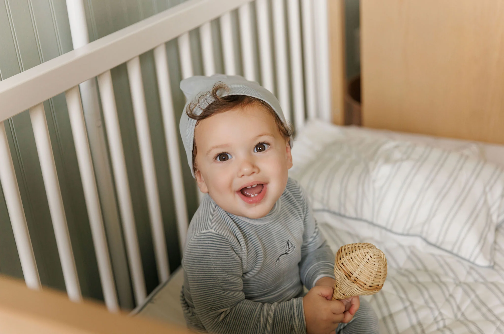 Ely's & Co Velour Stripe Collection Take Me Home Set - Light Blue - Image 3