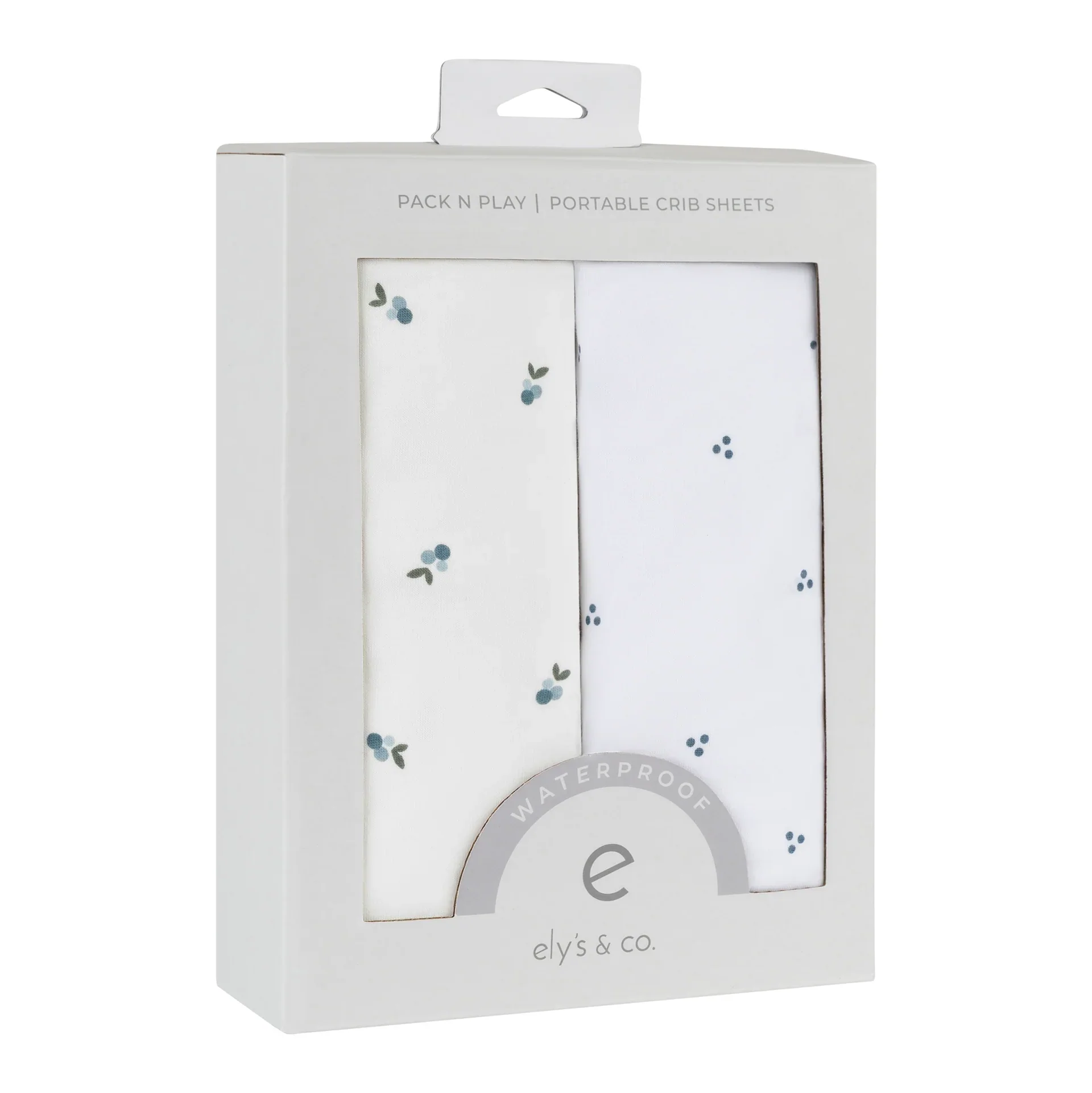 Ely's & Co Waterproof Pack N Play I Portable Crib Sheet Set - Blue Berry - Image 2