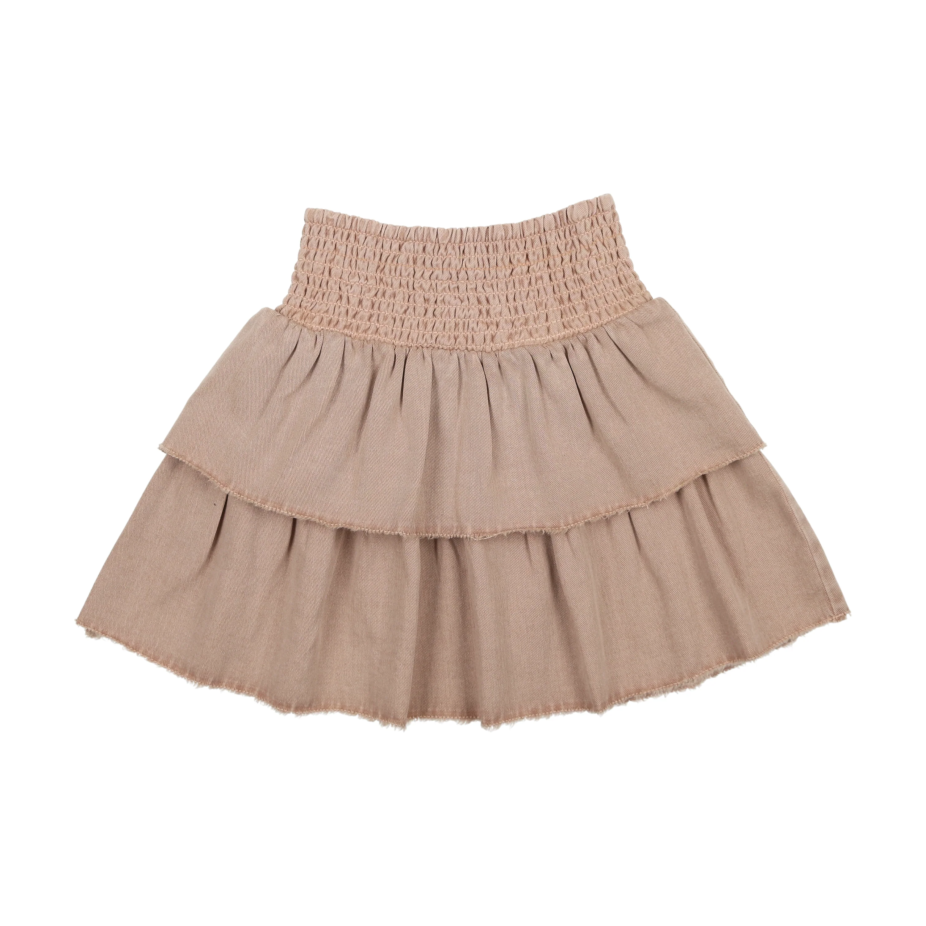 Farren & Me Balloon Denim Tiered Skirt - Pale Pink Wash - Image 2