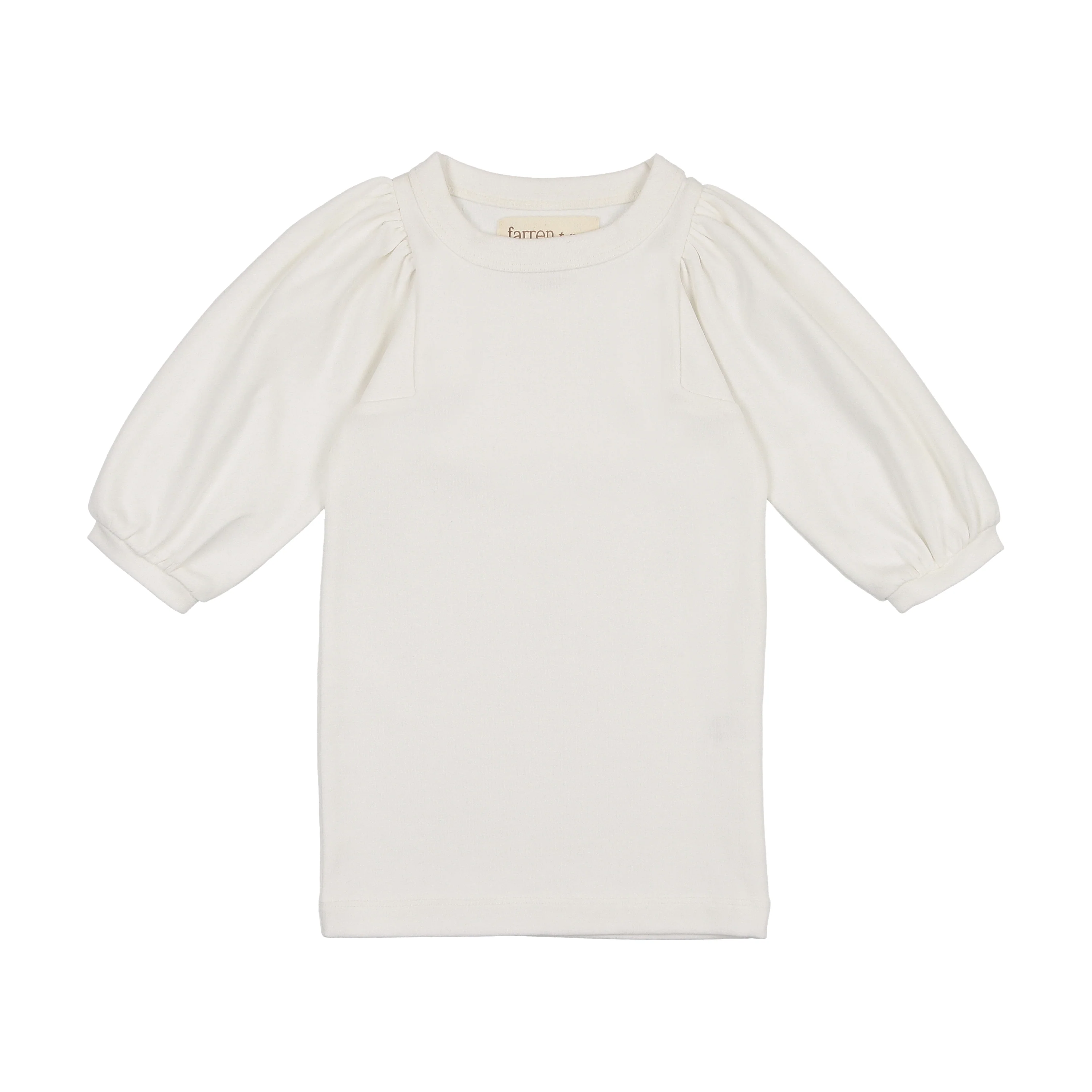 Farren & Me Balloon Three Quarter Sleeve Tshirt - Cream