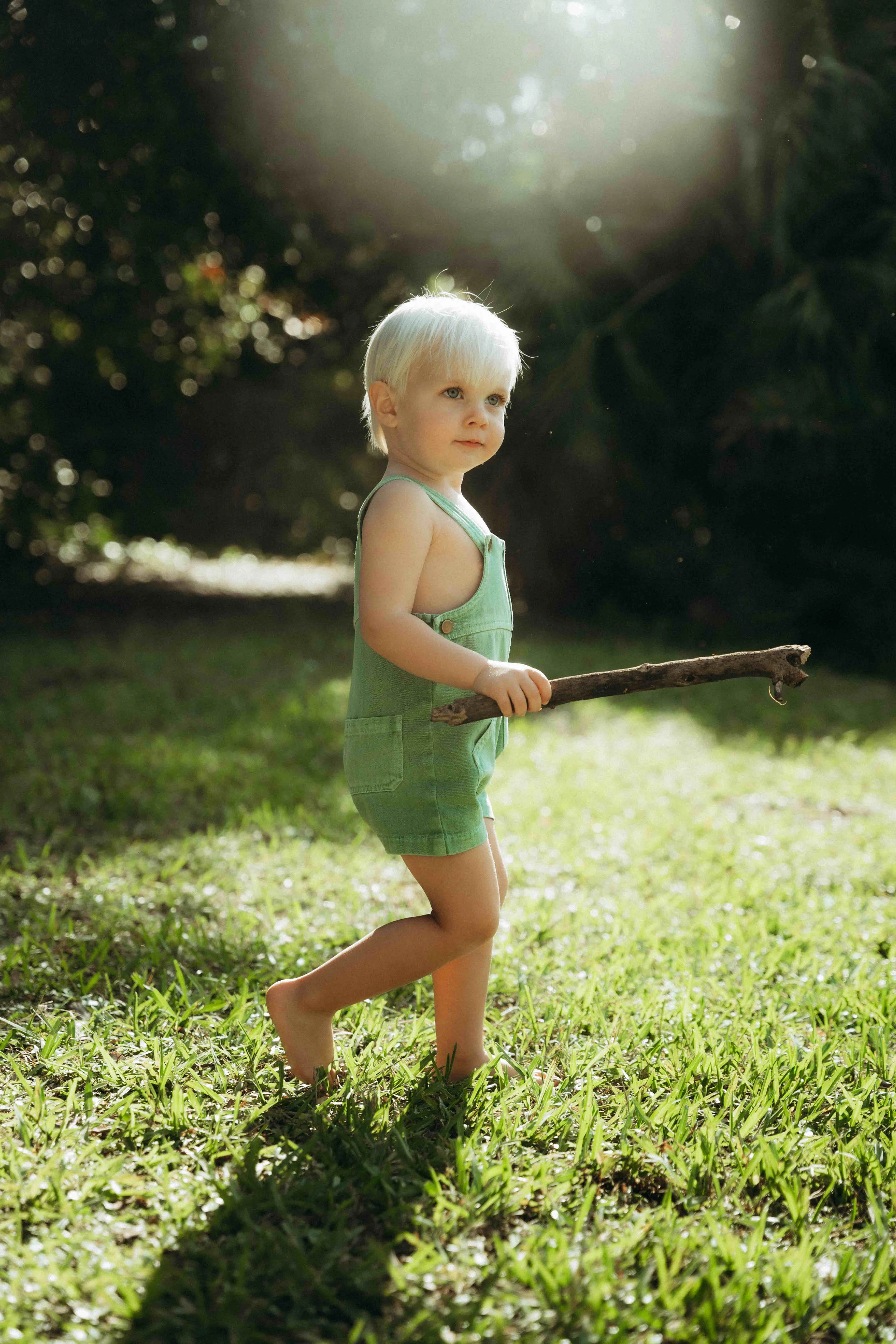 Farren & Me Denim Overall - Green Wash *RUNS SMALL* (size up 2 szs)