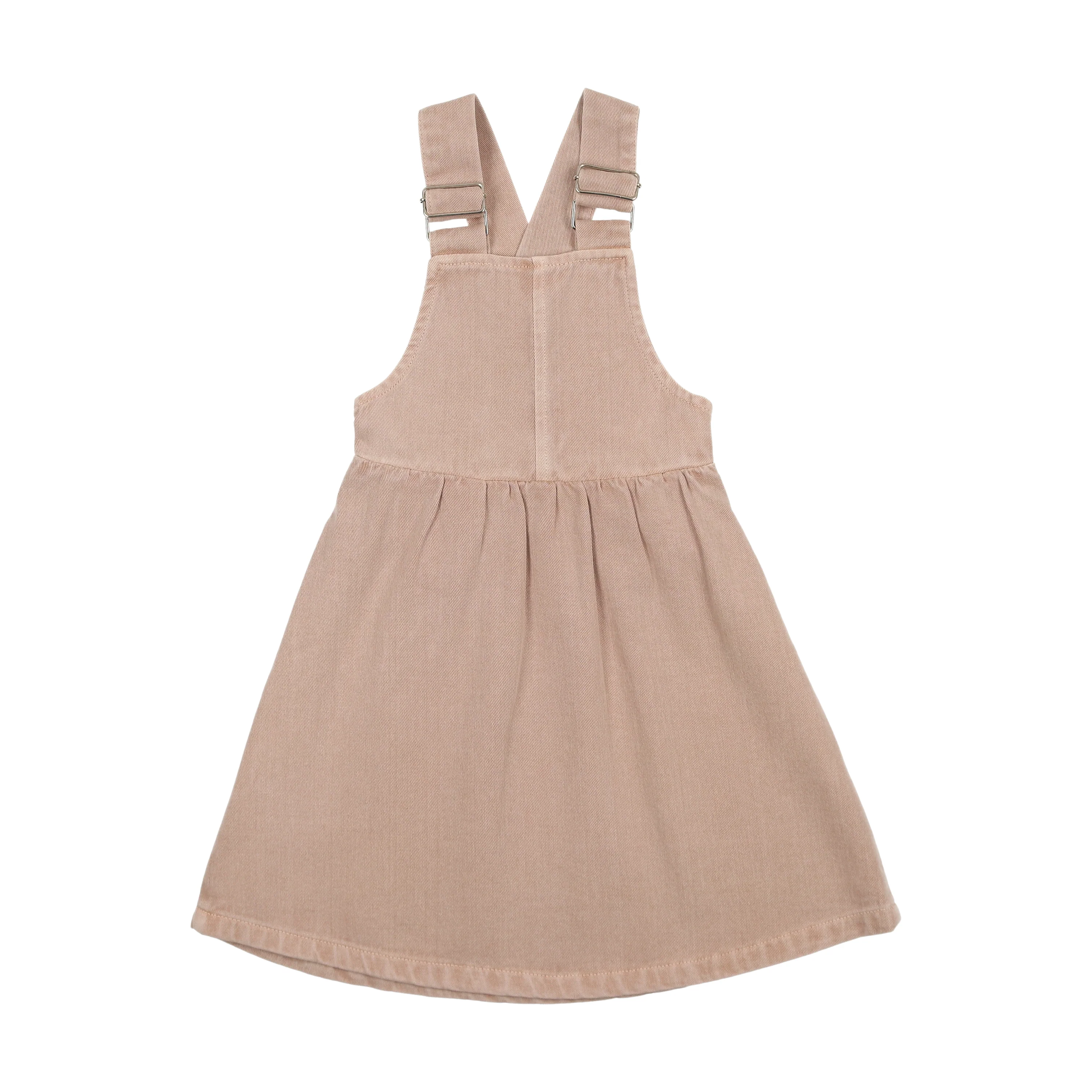 Farren & Me Denim Pinafore Dress RUNS SMALL- Pale Pink Wash - Image 3