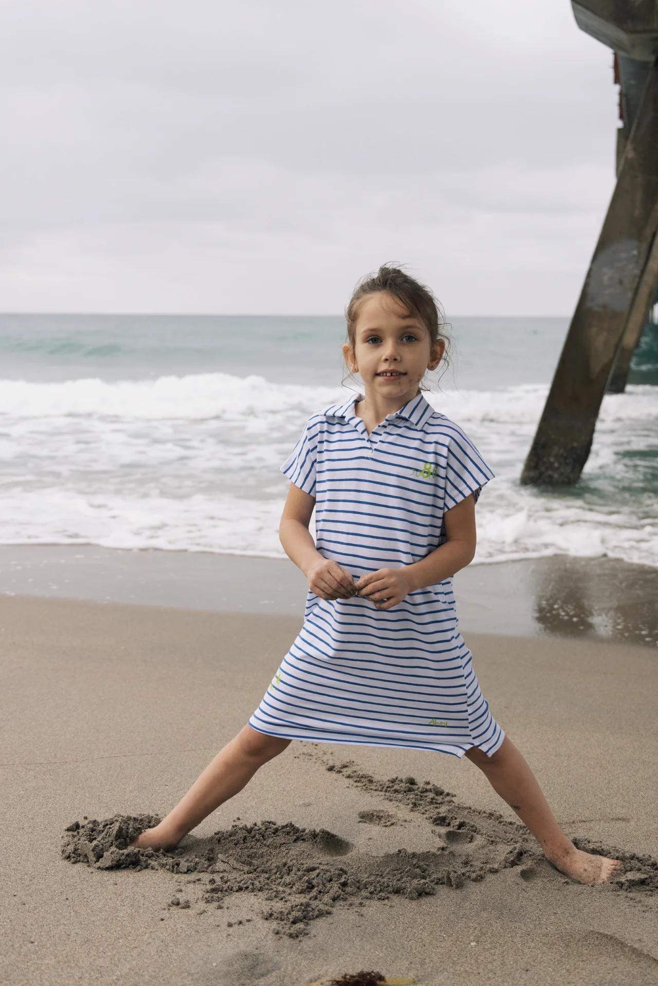 Farren & Me Drop Shoulder Jumper - Royal Blue Stripes - Image 2