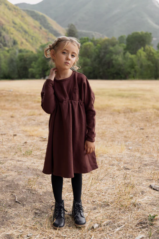 Farren & Me High Waisted Dress - Washed Burgundy - Image 2