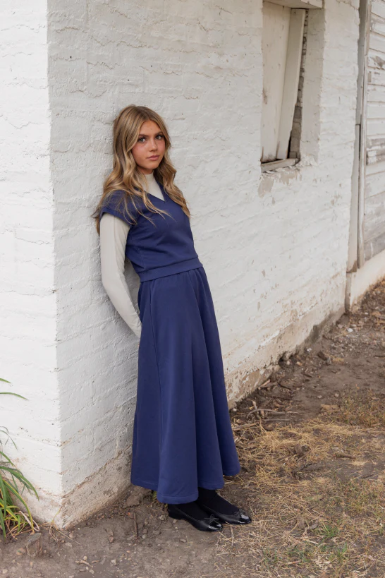 Farren & Me Maxi Gathered Skirt - Washed Blue - Image 2