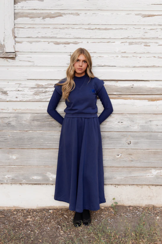 Farren & Me Maxi Gathered Skirt - Washed Blue - Image 3