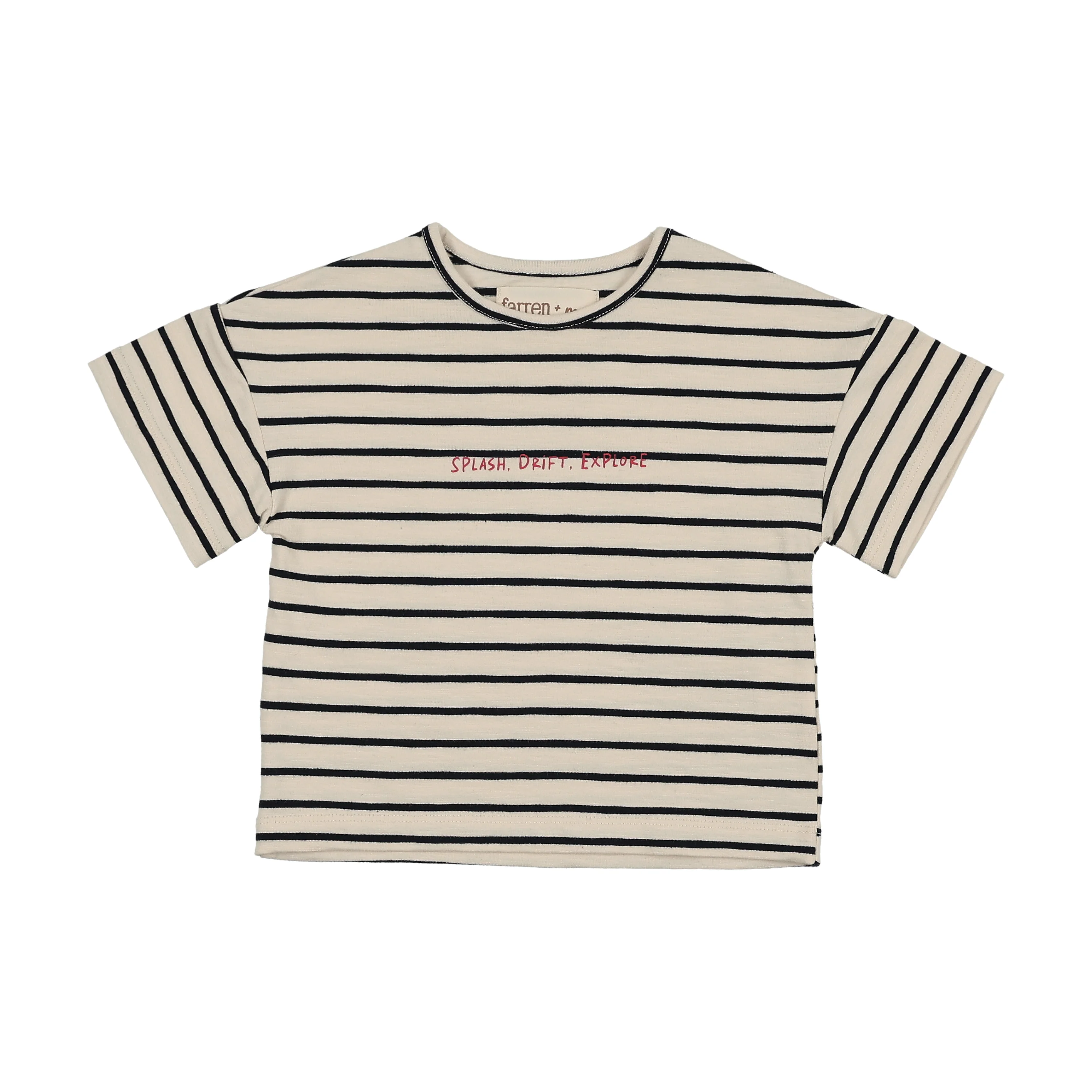 Farren & Me Striped Baby T-shirt And Bloomer Set - Black Denim/Navy Stripes - Image 2