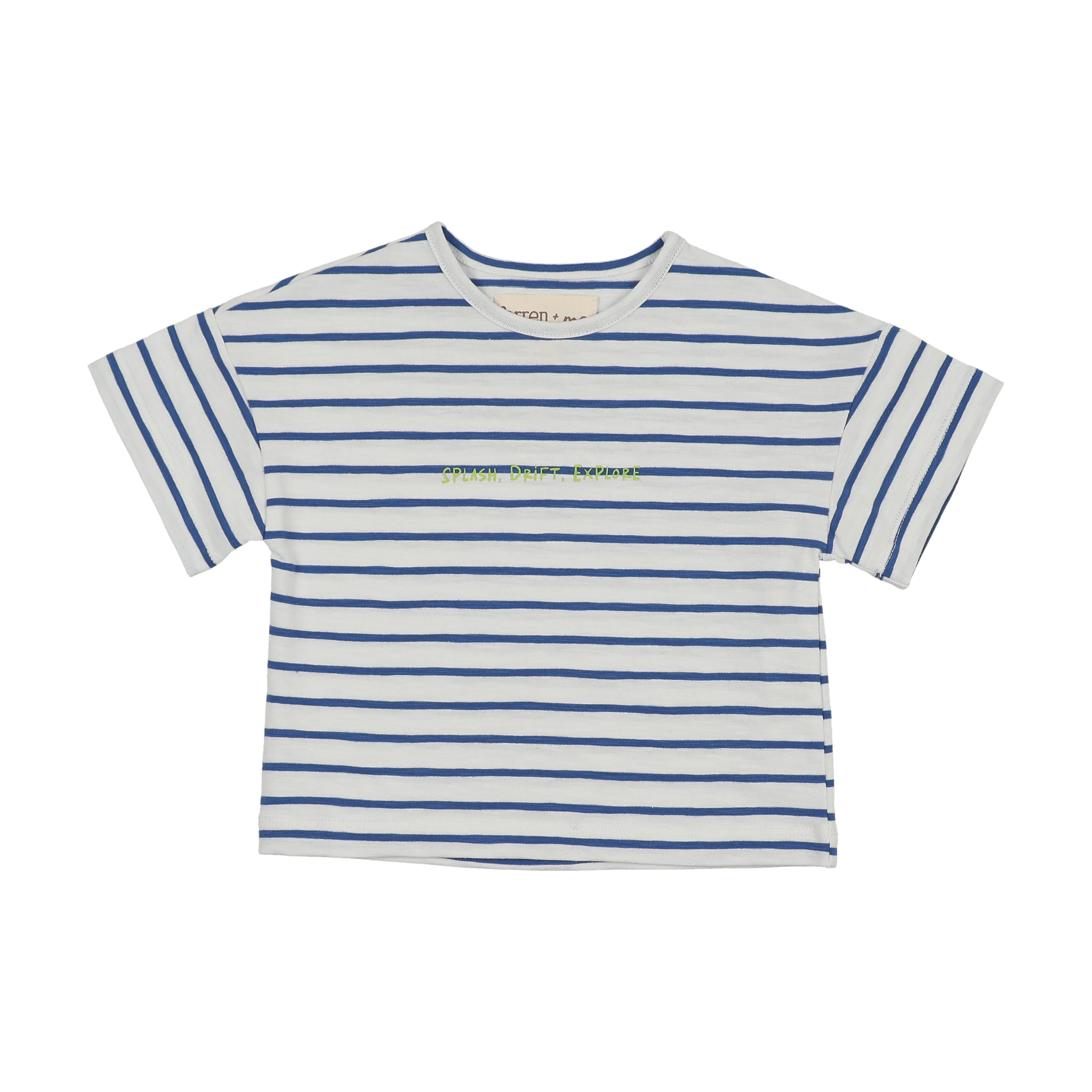 Farren & Me Striped Baby T-shirt And Bloomer Set - Blue Denim/Royal Blue Stripes - Image 3